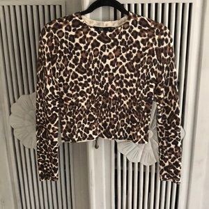 Cheetah print long sleeve crop